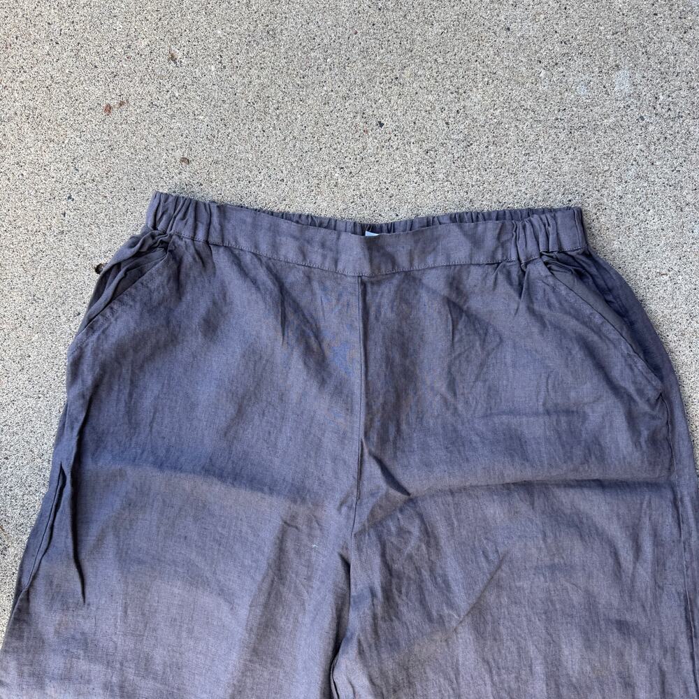CP Shades Wendy Gray 100% Linen Wide Leg Pants Size XL Made in USA - Picture 3 of 4